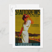 St. Andrews Algonquin Vintag PosterEurope Postkarte (Vorne/Hinten)
