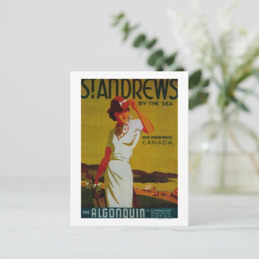 St. Andrews Algonquin Vintag PosterEurope Postkarte (Stehend Vorderseite)