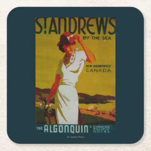 St. Andrews Algonquin Vintage PosterEuropa Rechteckiger Pappuntersetzer
