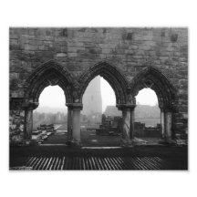 St Andrews Kathedrale Arches in Fossil Schwarz-Wei