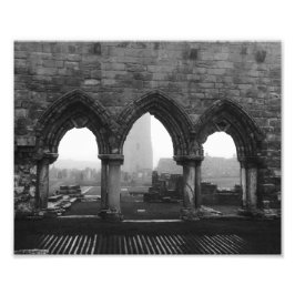 St Andrews Kathedrale Arches in Fossil Schwarz-Wei Fotodruck