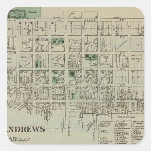 St Andrews Notiz: Quadratischer Aufkleber (Vorderseite)