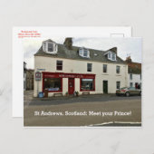 St Andrews Scotland Café "Meet Your Prince" Postkarte (Vorne/Hinten)