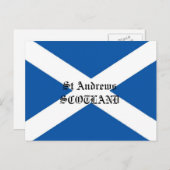 St. Andrews Scotland-Flagge Postkarte (Vorne/Hinten)