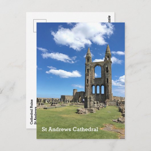 St Andrews Scotland Kathedrale Ruinen Türme von Su Postkarte (Vorne/Hinten)