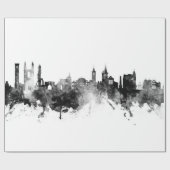 St Andrews Scotland Skyline Black White Geschenkpapier (Flach)