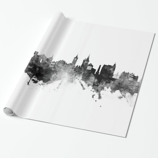 St Andrews Scotland Skyline Black White Geschenkpapier (Ungerollt)