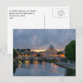 St. Angelo Bridge, Petersdom, Rom Postkarte (Vorne/Hinten)