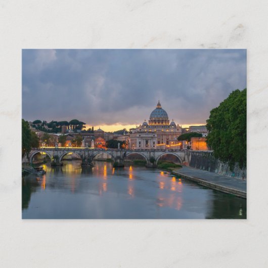 St. Angelo Bridge, Petersdom, Rom Postkarte (Vorderseite)