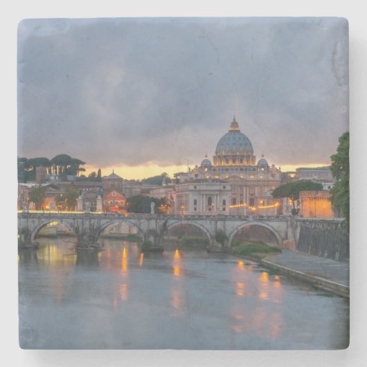 St. Angelo Bridge, Petersdom, Rom Steinuntersetzer (Vorderseite)