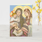 St Ann mit Jesus- und Mary-Gruß-Karte Karte (Gelbe Blume)