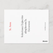 St. Anna-Gebetskarte Postkarte (Rückseite)