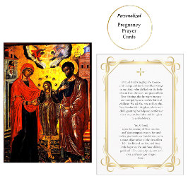 St. Anna, Joachim, Theotokos Pregnancy Pray Card Platzkarte