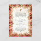 St. Anna und die Theotokos Pregnancy Prayer Card Platzkarte (Rückseite)