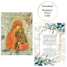 St. Anna und die Theotokos Pregnancy Prayer Card Platzkarte