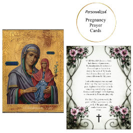 St. Anna und die Theotokos Pregnancy Prayer Card Platzkarte