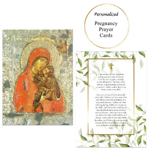 St. Anna und die Theotokos Pregnancy Prayer Card Platzkarte