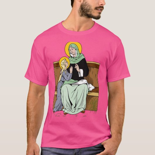 St. Anne Image Schutzheilige Kindermütter Katze T-Shirt (Vorderseite)