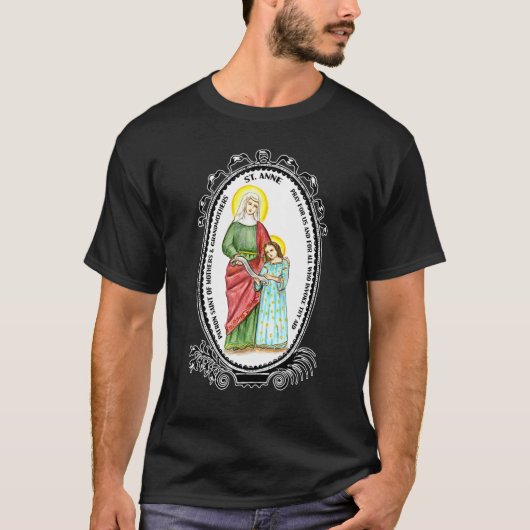 St. Anne Image Schutzheilige Kindermütter Katze T-Shirt (Vorderseite)