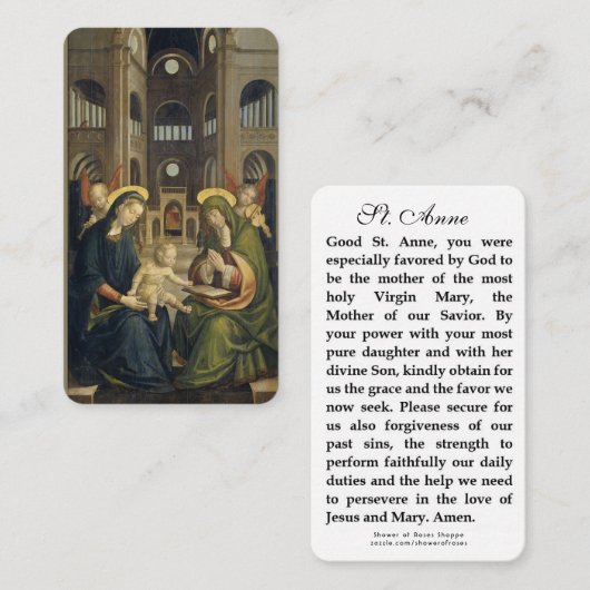 St. Anne mit gesegneter Jungfrau Mary Jesus Gebet Platzkarte (Vorne/Hinten)