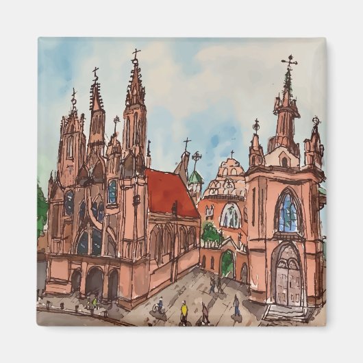 St. Annen-Kirche, Vilnius, Litauen Magnet (Vorne)