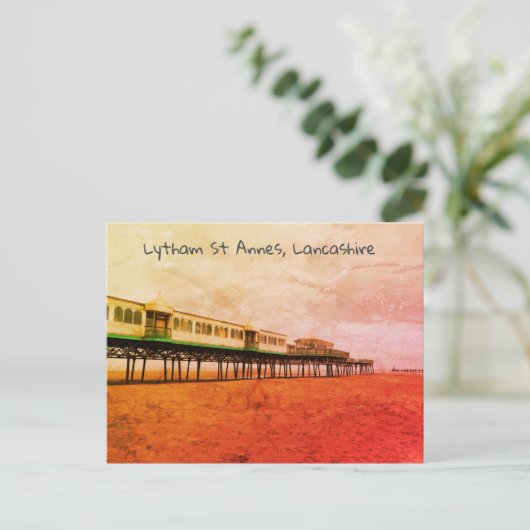 St Annes Viktorianisch Pier in Lancashire, Postkar Postkarte (Stehend Vorderseite)