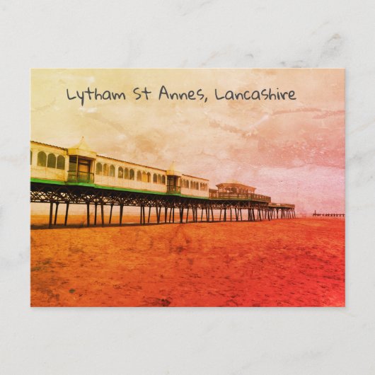 St Annes Viktorianisch Pier in Lancashire, Postkar Postkarte (Vorderseite)