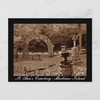 St. Ann's Friedhof - Mackinac Island Postcard Postkarte