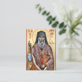 St. Anthimos of Chios Orthodox Prayer Card Platzkarte (Stehend Vorderseite)