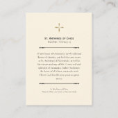 St. Anthimos of Chios Orthodox Prayer Card Platzkarte (Rückseite)