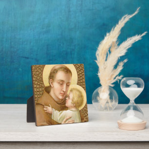 St. Anthony & das Jesuskind (JM 05) 5,25" im Quadr Fotoplatte