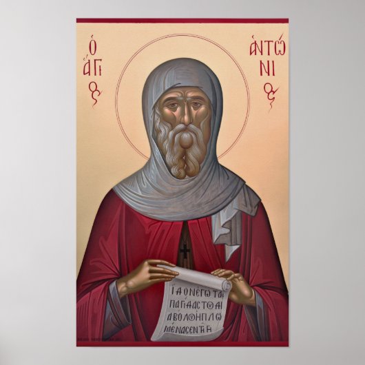 St. Anthony der Wunderwirker Orthodoxe Ikone Druck Poster (Vorne)