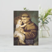 St. Anthony Gebet der Wiederherstellung verlorener Begleitkarte (Stehend Vorderseite)