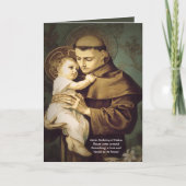 St. Anthony Gebet der Wiederherstellung verlorener Karte (Vorderseite)