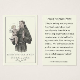 St. Anthony Gebet für den Frieden von Geist und He