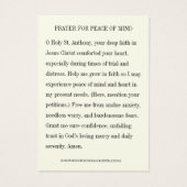 St. Anthony Gebet für den Frieden von Geist und He (Rückseite)