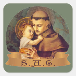 St. Anthony Guide katholische Baby Jesus S.A.G. Quadratischer Aufkleber