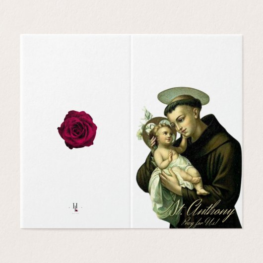 St. Anthony Katholisches Beileid Dankeschön Karten (Außenseite Aufgefaltet)