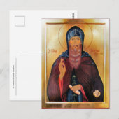 St. Anthony of Dymsk, Novgorod Icon Postkarte (Vorne/Hinten)