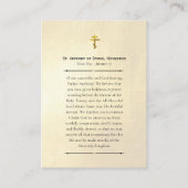 St. Anthony of Dymsk, Novgorod Prayer Card         Platzkarte (Rückseite)