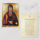 St. Anthony of Dymsk, Novgorod Prayer Card Platzkarte (Vorne/Hinten)