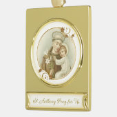 St. Anthony of Padua Baby Jesus Religious Banner-Ornament Gold (Links)