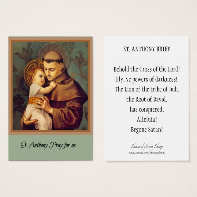 St. Anthony of Padua Holy Cards (Vorne & Hinten)