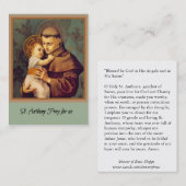 St. Anthony of Padua Holy Cards Visitenkarte (Vorne/Hinten)