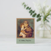 St. Anthony of Padua Holy Cards Visitenkarte (Stehend Vorderseite)