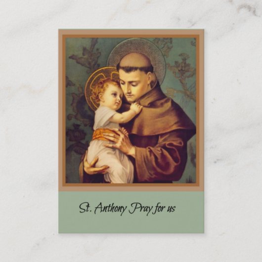 St. Anthony of Padua Holy Cards Visitenkarte (Vorderseite)