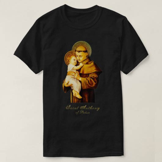 St. Anthony Padua Katholische Heilige T-Shirt (Design vorne)