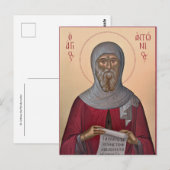 St. Anthony the Great Orthodox Christian Icon Postkarte (Vorne/Hinten)