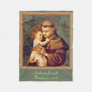 St Anthony u. Baby Jesus PERSONIFIZIEREN Fleecedecke