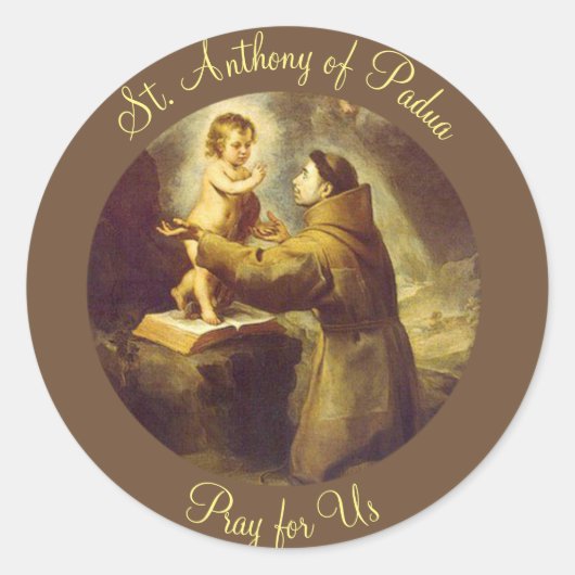 St. Anthony von Padua Baby Jesus Runder Aufkleber (Vorderseite)